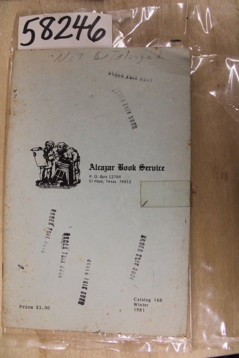 Alcazar Book Service: Alcazar Book Service, Catalog 168, Winter 1981
