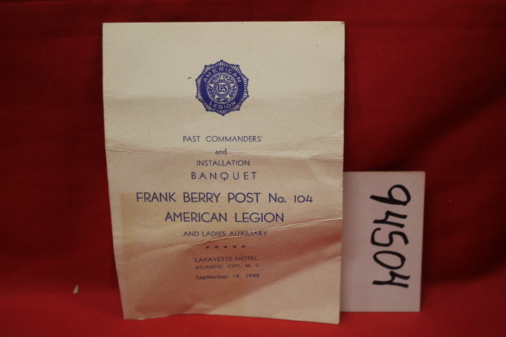 American Legion Frank Berry Post No....: Past Comanders and Installation Banq...
