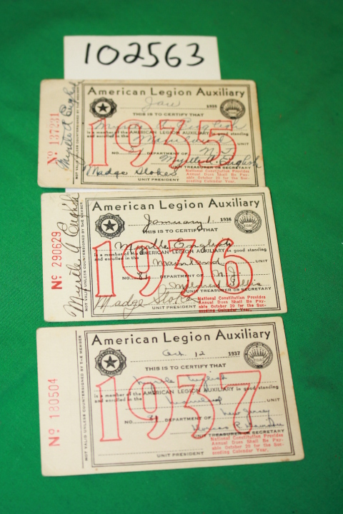 American Legion Auxiliary: American Legion Auxiliary Membership Cards: Myrtle...