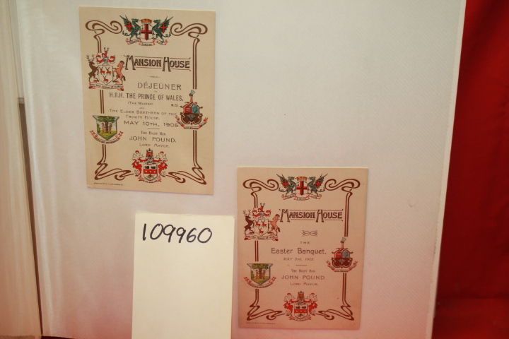DEJEUNER H.R.H. THE PRINCE OF WALES,: LUNCH PROGRAM FROM THE MANSION HOUSE (2)